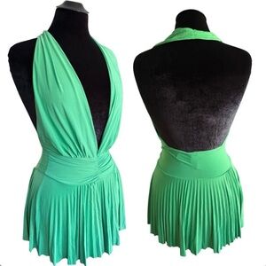 Y2K Pleated Babydoll Halter Top